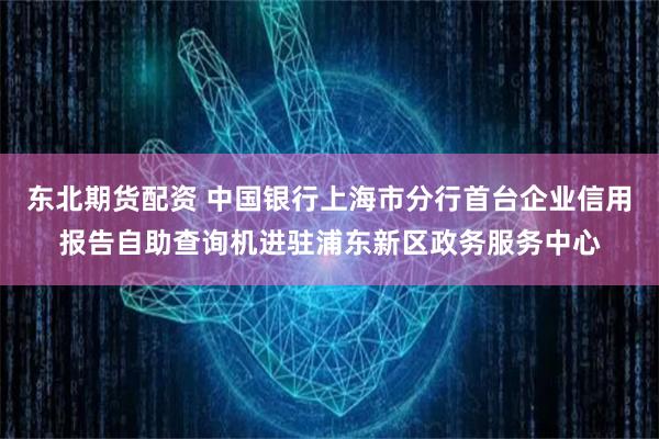 东北期货配资 中国银行上海市分行首台企业信用报告自助查询机进驻浦东新区政务服务中心