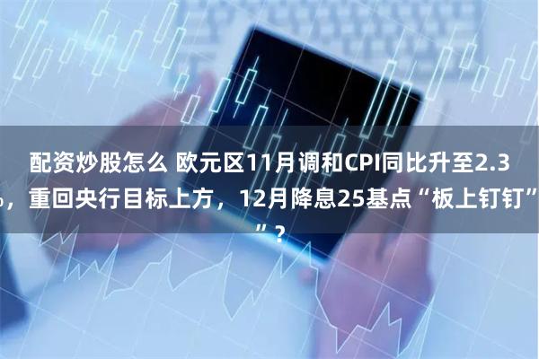 配资炒股怎么 欧元区11月调和CPI同比升至2.3%，重回央行目标上方，12月降息25基点“板上钉钉”？